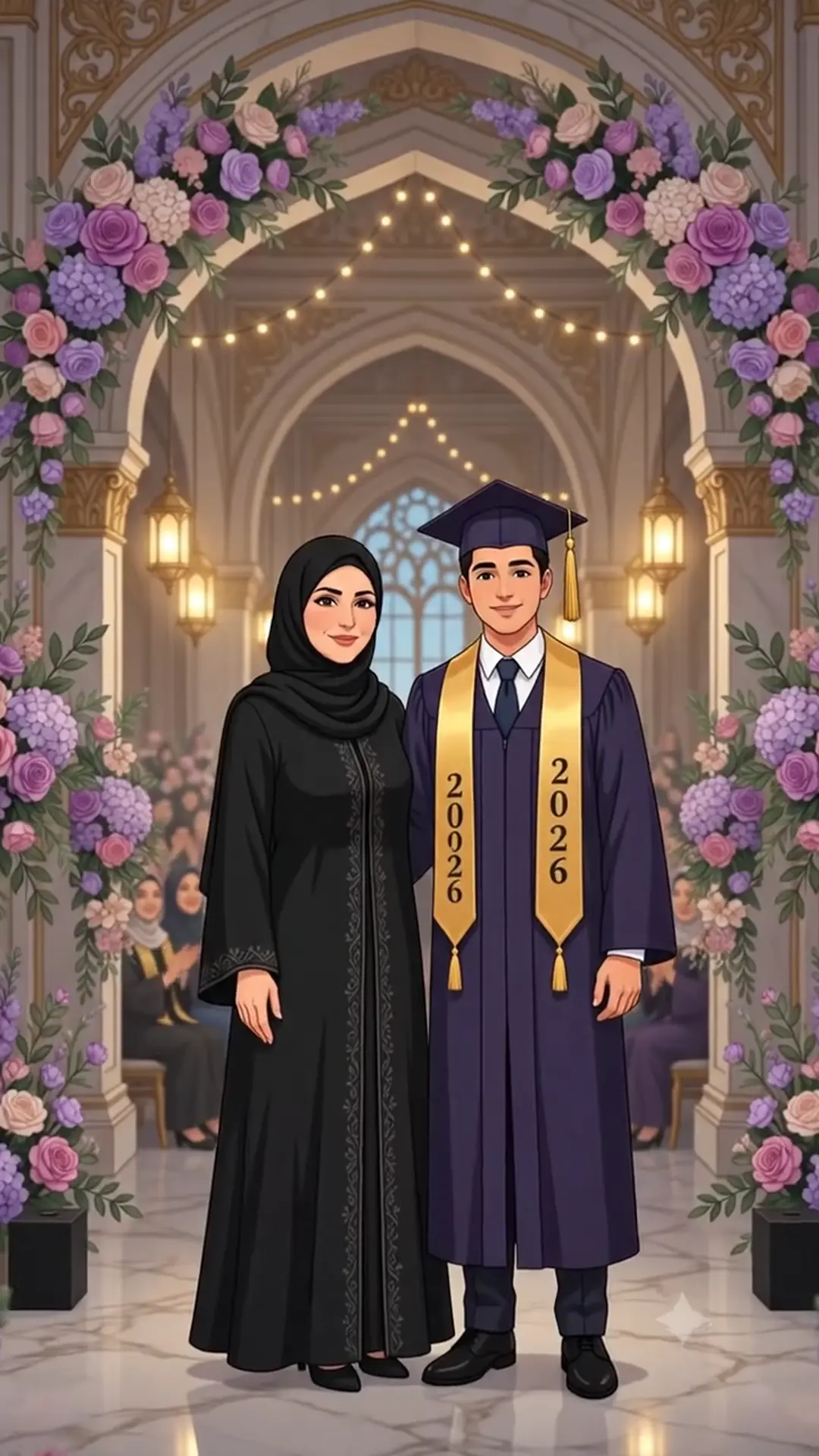 الأم والخريج — الزهور ✨